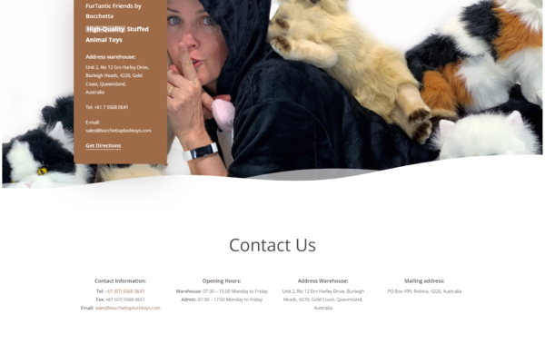 Contact Page Bocchetta Plush Toys E Commerce Website project