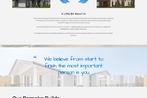 Glenden Homes - Home - Website project